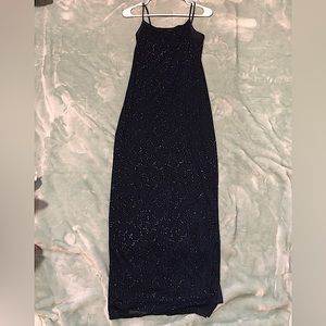 Taboo Blue Sparkly Dress w/ Small Leg Slit